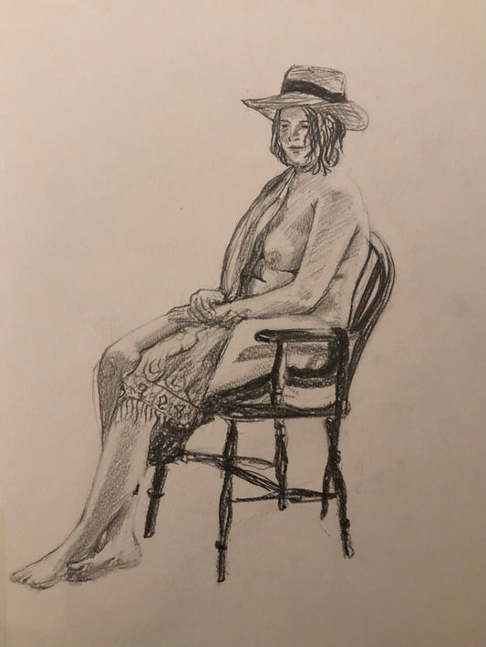 Life drawing sitting female